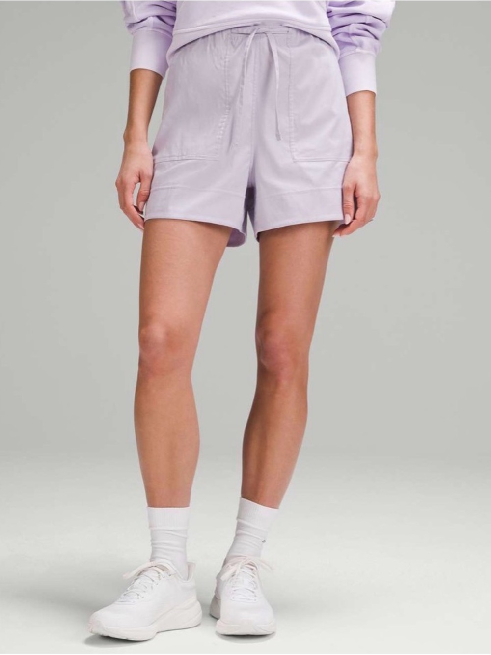 Lululemon Cotton-Blend Poplin High-Rise Short 4” Purple Lavender‎ Lilac Ether XL
